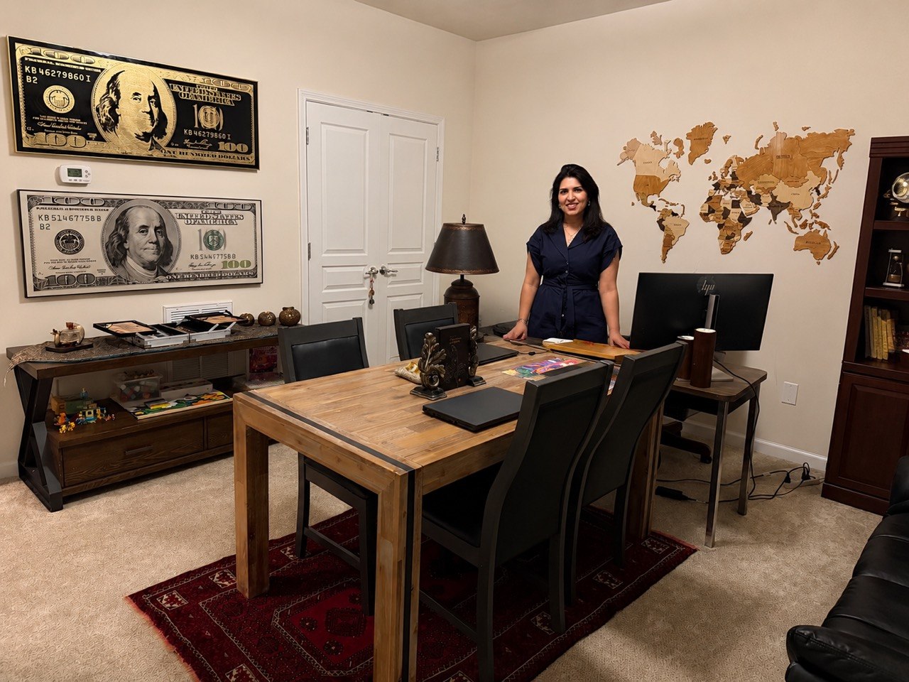 Asma Mohrsab in her consulting workspace — enterprise experience supporting NCDEQ digital modernization