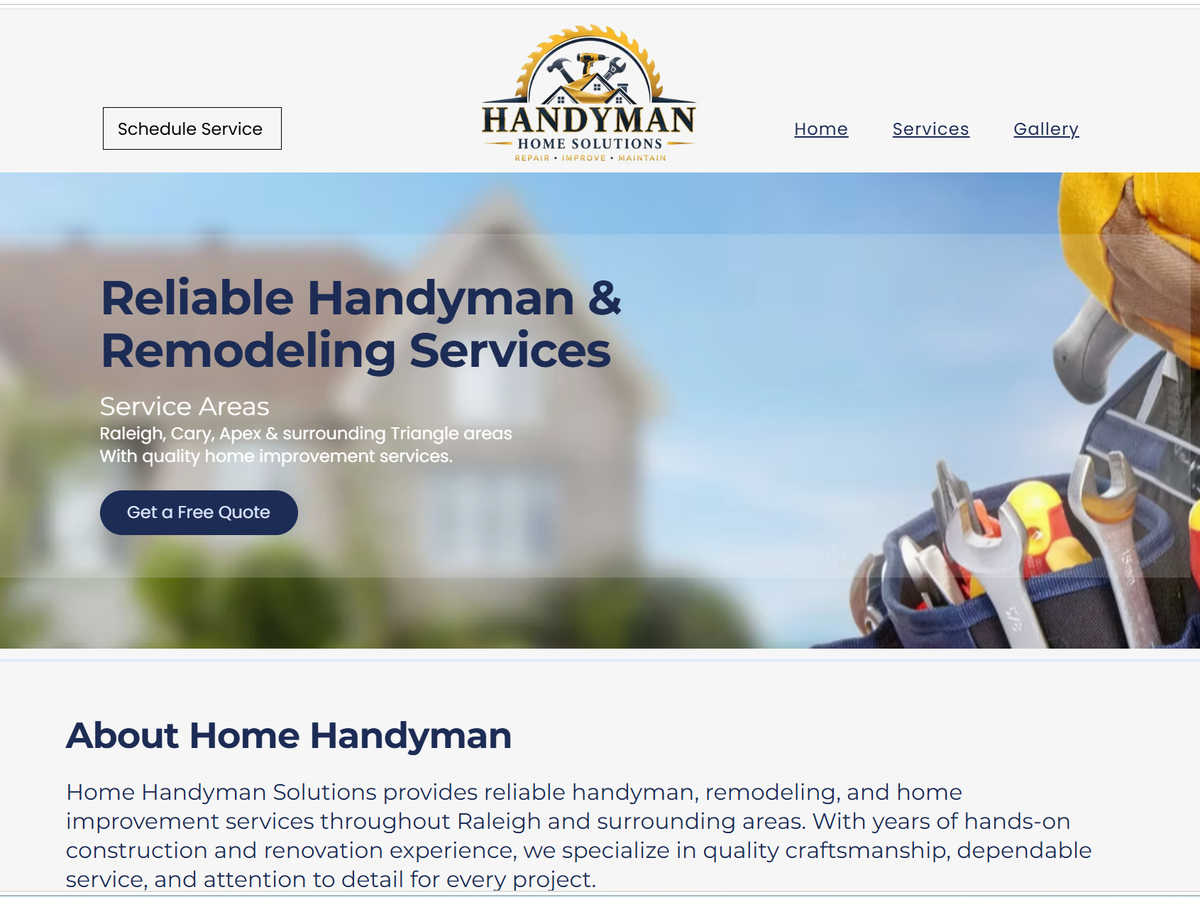 Homes Handyman — website design by Asma Consulting